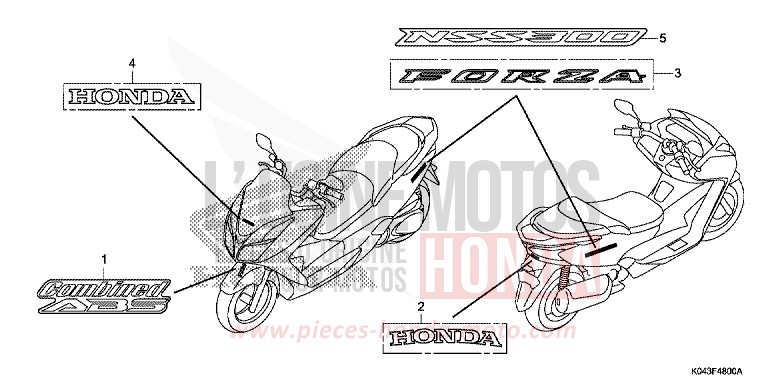 MARQUE/EMBLEME de Forza 300 PEARL HIMALAYAS WHITE (NHA87) 2013